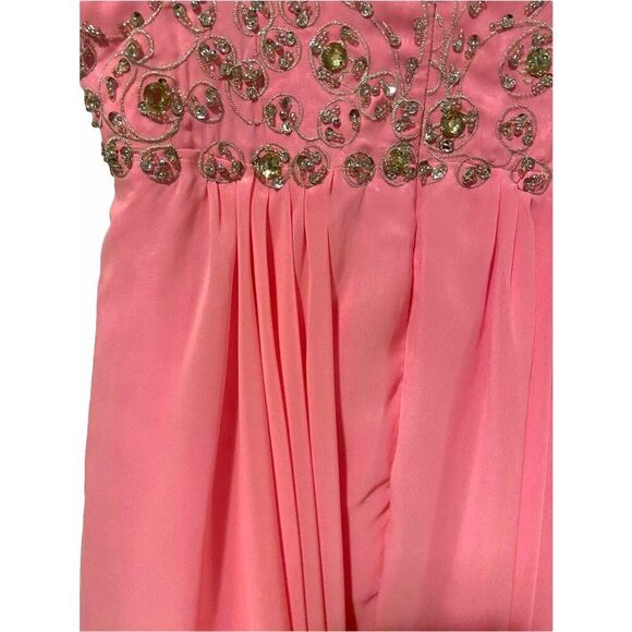 #3645 Womans Pink strapless shor prom party evening date dress Size M - Picture 8 of 11